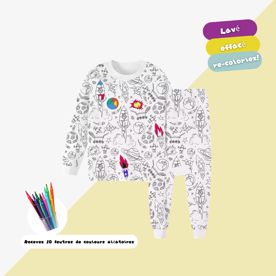 Kit Pyjama Toys – kit créatif pour enfants avec pyjama à colorier et accessoires
